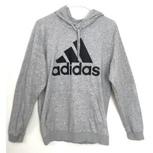 ADIDAS Hoodie Spell out Jumper Gray Sweatshirt Men's M